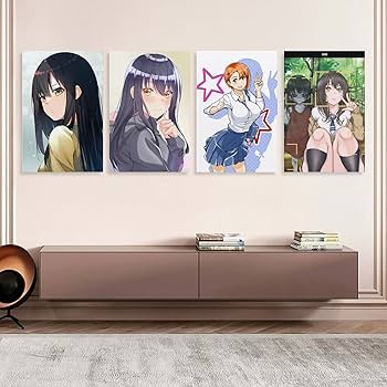 Amazon.co.jp: アニメ風 ポスター 4つセット おしゃれ 見える子ちゃん